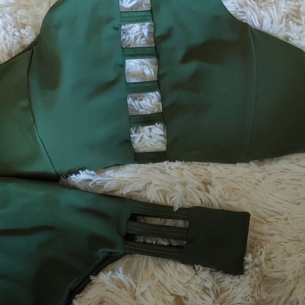 NWOT Reversible Army Green Caged Cheeky Bikini - Picture 3 of 3